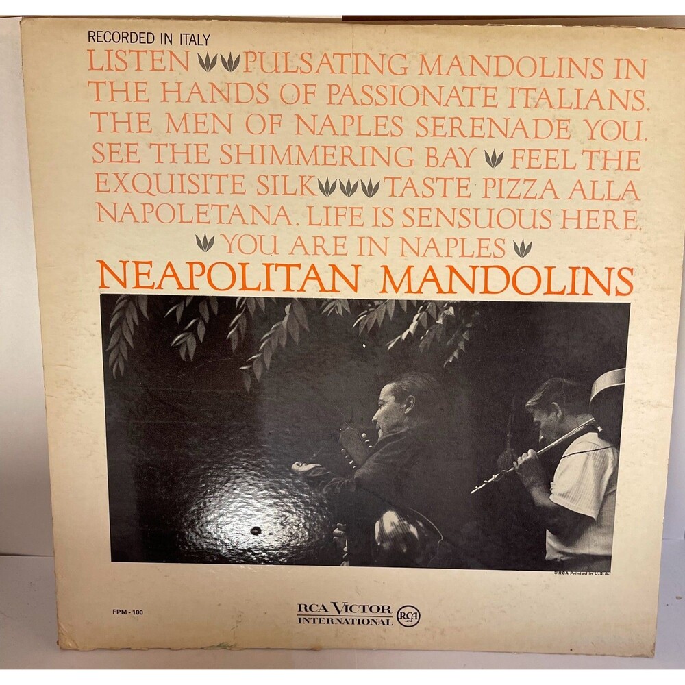 NEOPOLITAN MANDOLINS Del Vescovo LP 1961 RCA LIVING STEREO FSP-100 VG+ Folk